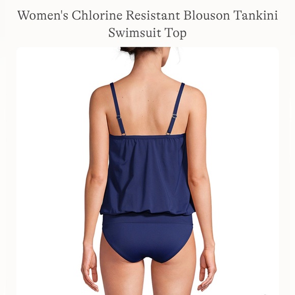 Lands’ End Blouson Tankini Swimsuit Top - Picture 7 of 8